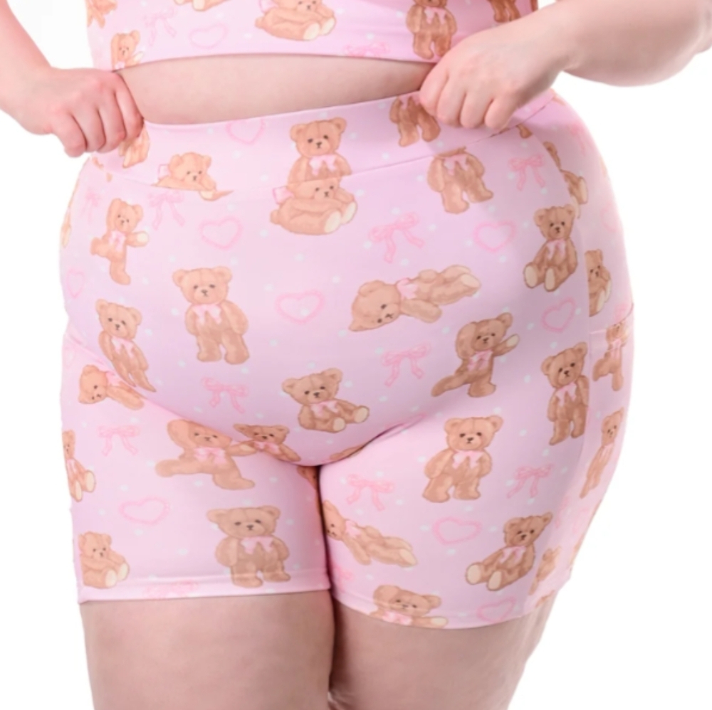 My Violet Ballet Bears Biker Shorts & Wrap Skirt Set